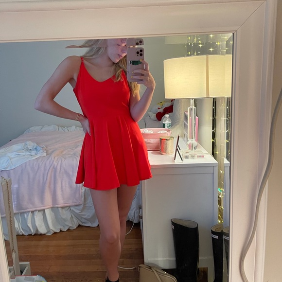 Red/Coral Romper - Picture 3 of 6